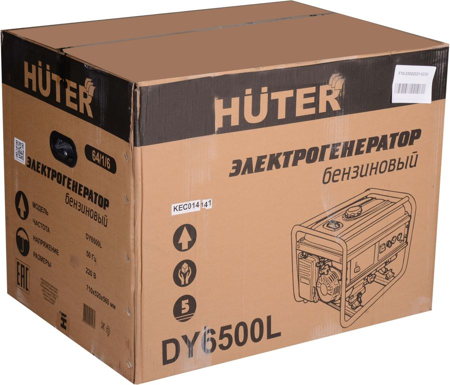 Бензиновый генератор HUTER DY6500L, предпросмотр