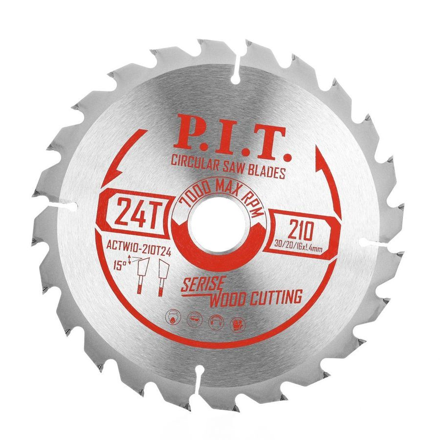 Диск пильный P.I.T. 210x30/20/16x1,4 мм 24T ACTW10-210T24, предпросмотр