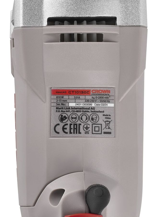 Дрель ударная электрическая CROWN CT10130C 810 Вт, предпросмотр