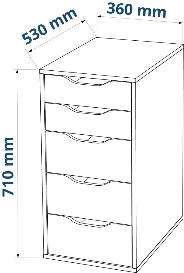 Комод Шведский Стандарт Ингар 5 36x71x53 см, белый, превью