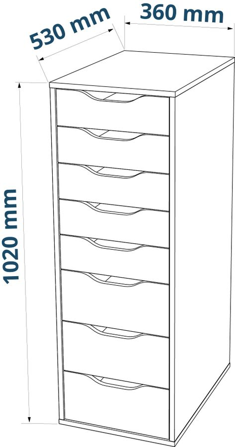 Комод Шведский Стандарт Ингар 8 36x102x53 см, белый, предпросмотр