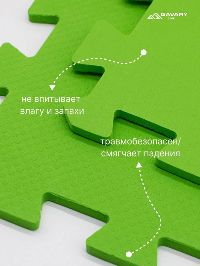 Мягкий пол универсальный Пазл 33×33×074 см зеленый, превью