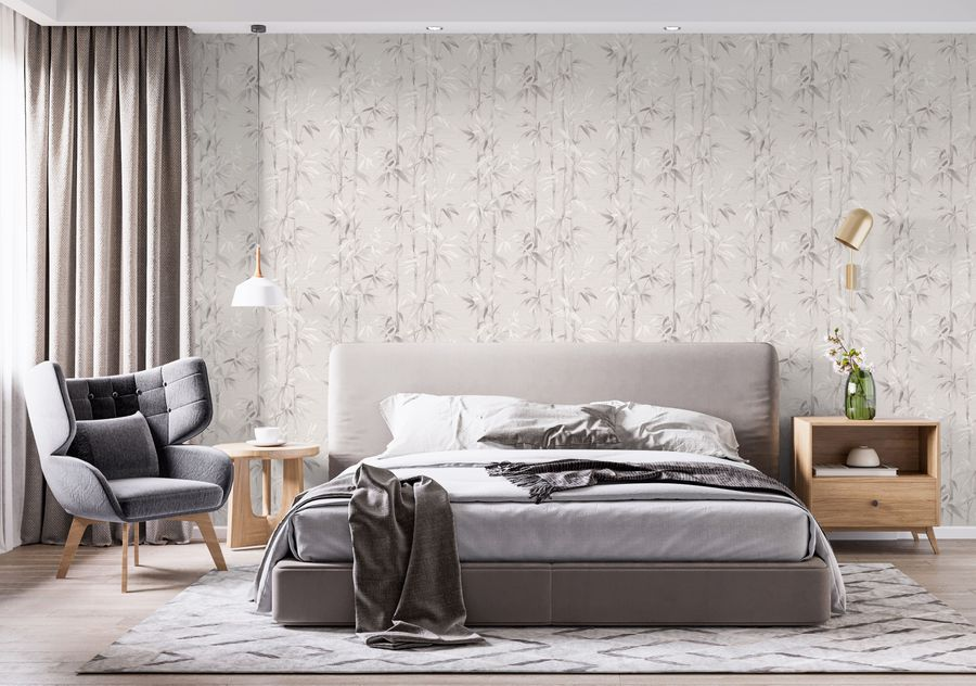 Виниловые обои WallSecret Bamboo 8735-11 бежевые 1,06х10,05 м, превью