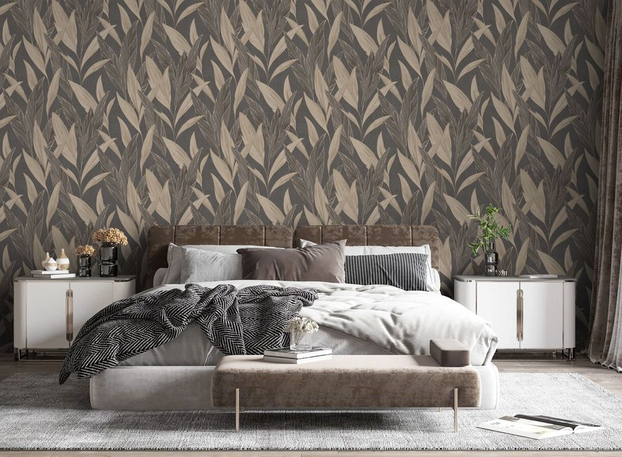 Виниловые обои WallSecret Boho 8845-26 серые 1,06х10,05 м, предпросмотр