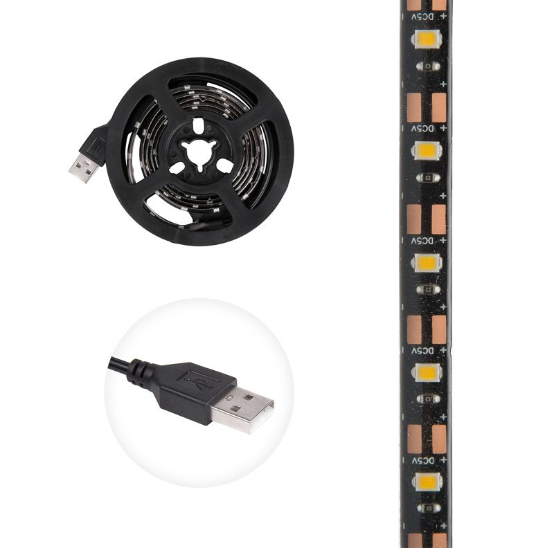 LED ЛЕНТА 5В 4,8ВТ LAMPER USB 3000K IP65 1М 8ММ LED ЛЕНТА 5В 4,8ВТ, превью