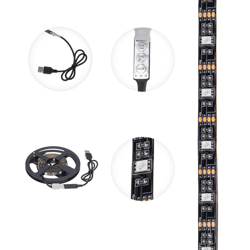 LED ЛЕНТА 5В 7,2ВТ LAMPER USB RGB IP20 3М 10ММ LED ЛЕНТА 5В 7,2ВТ, предпросмотр