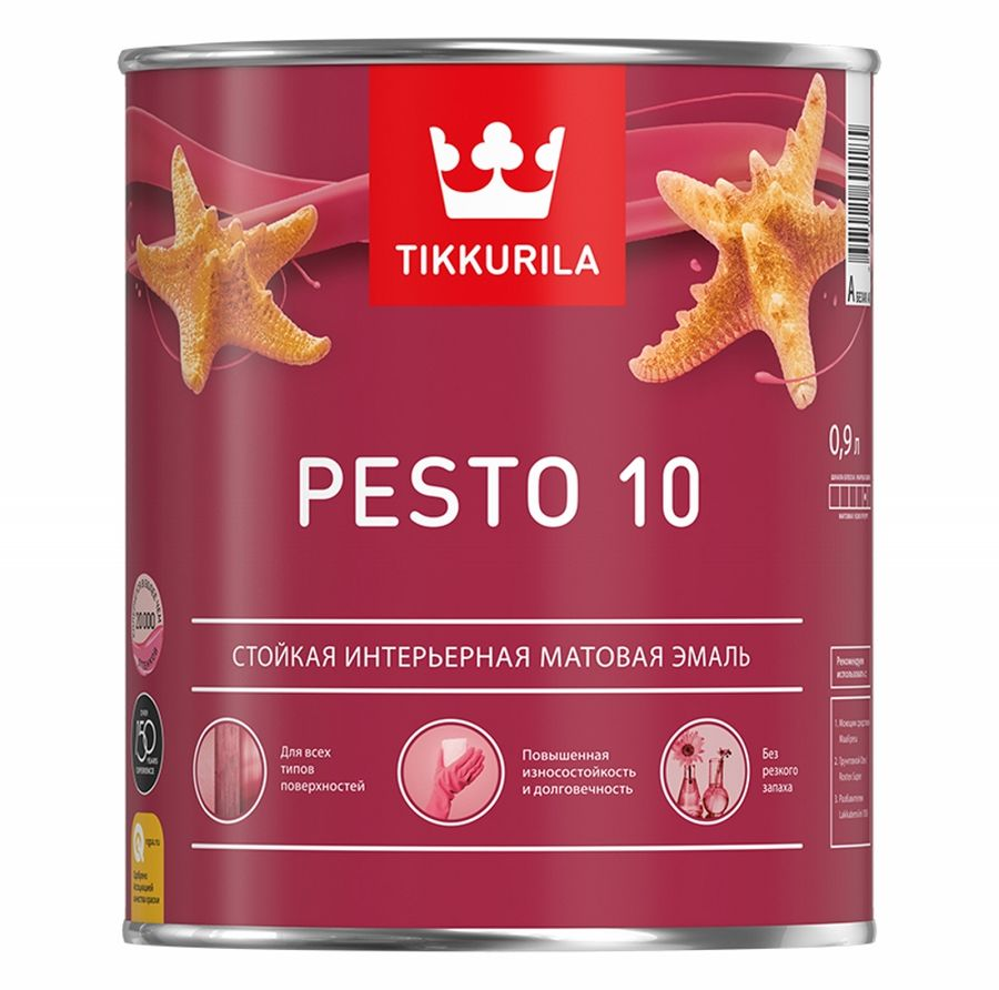 Эмаль Tikkurila/Tikkivala Pesto 10 матовая белая 0,9 л, превью
