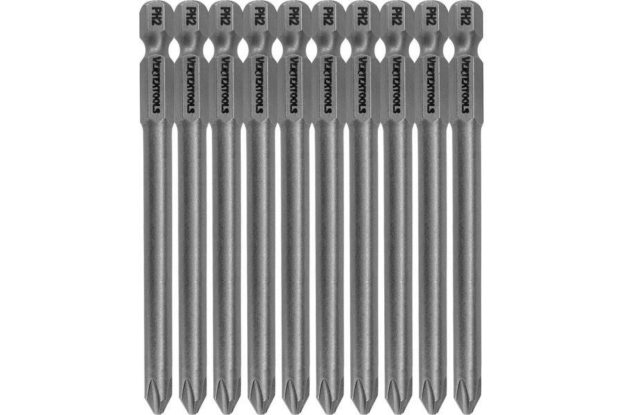 Набор бит PH2х90 10 шт VERTEXTOOLS БТ-PH2-90, предпросмотр