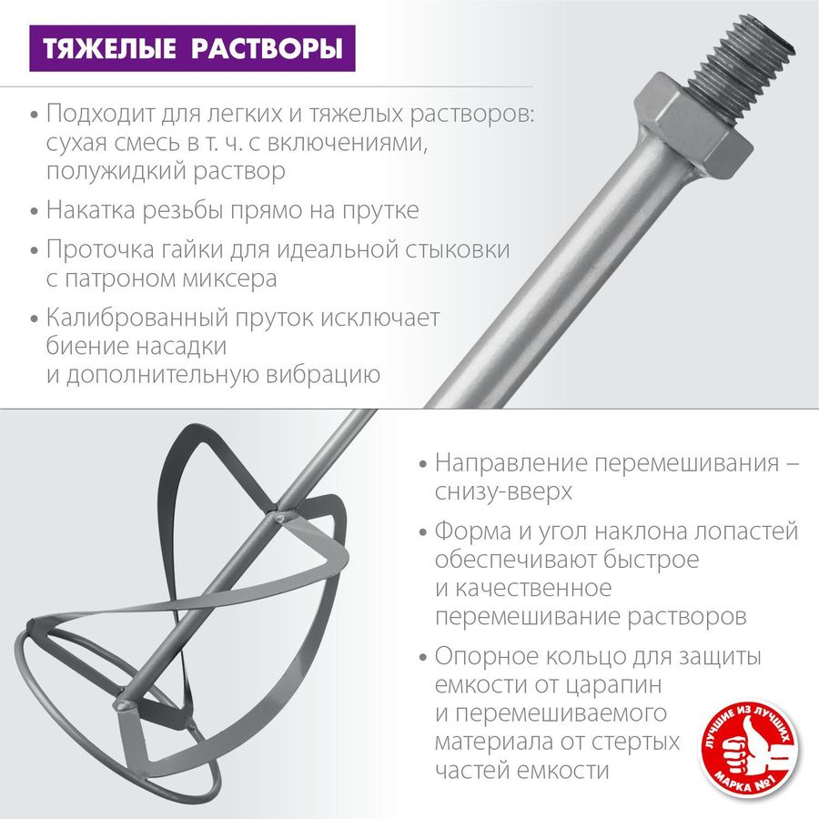 Насадка миксер ЗУБР Мастер МНТ-120 120 мм, предпросмотр