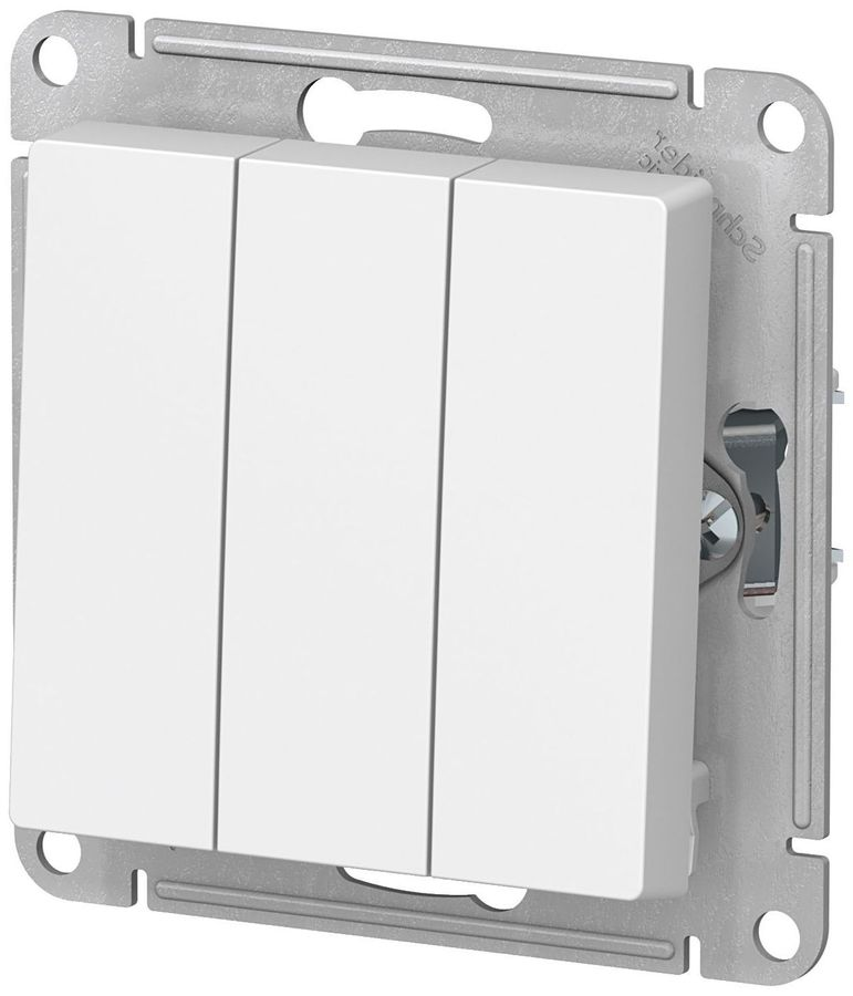 Выключатель 3-клавишный Schneider Electric Atlas Design белый, предпросмотр