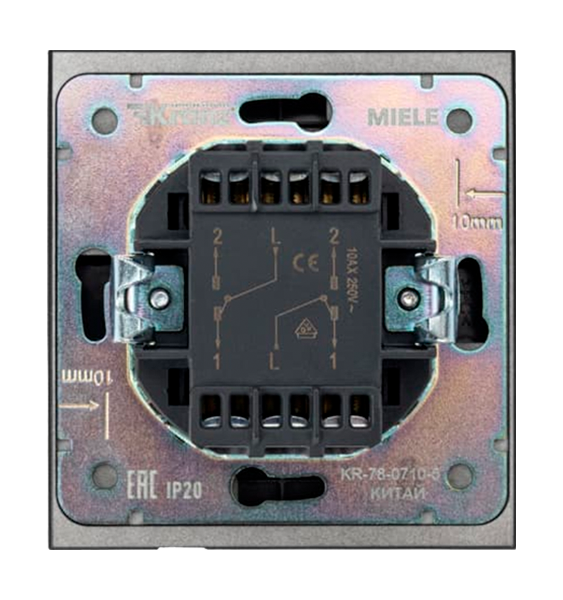Переключатель перекрестный 1-клавишный Kranz Strong KR-78-0710-5 антрацит, превью