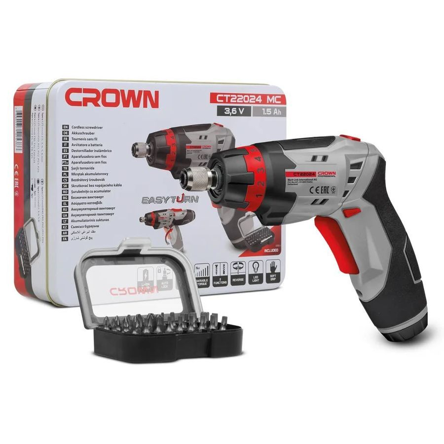 Отвертка аккумуляторная CROWN CT22024 MC 3,6В 1,5 Ач, предпросмотр