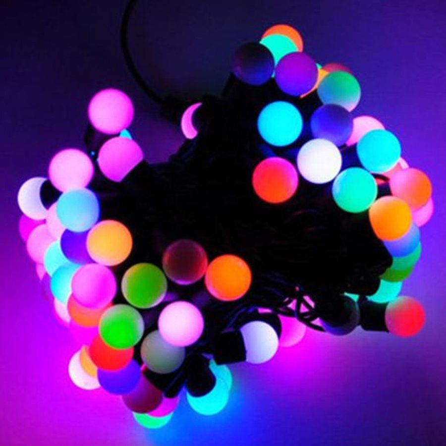 Гирлянда внешняя шарики 70 LED многоцветный 10 м, предпросмотр