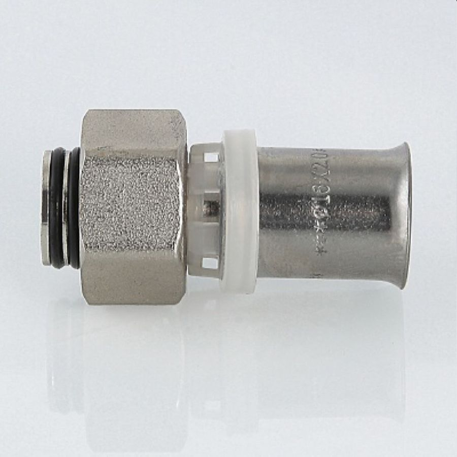 Соединитель латунь никелированный VALTEC VTc.712.N 1/2" х 20 мм, превью