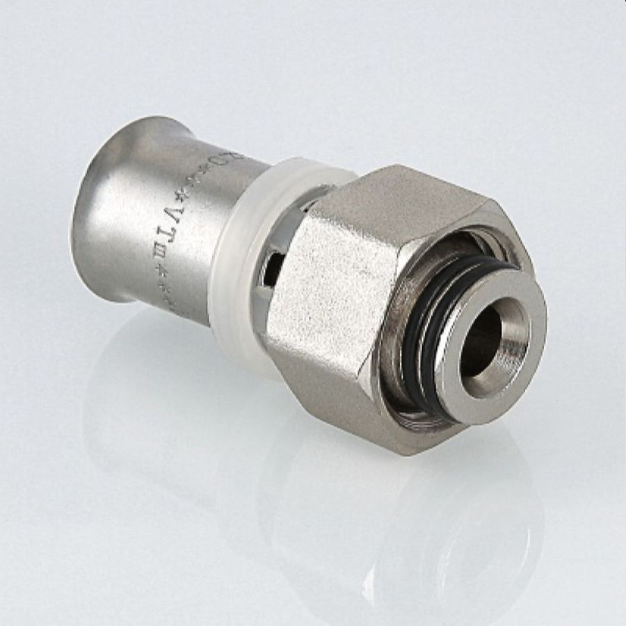 Соединитель латунь никелированный VALTEC VTc.712.N 1/2" х 20 мм, превью