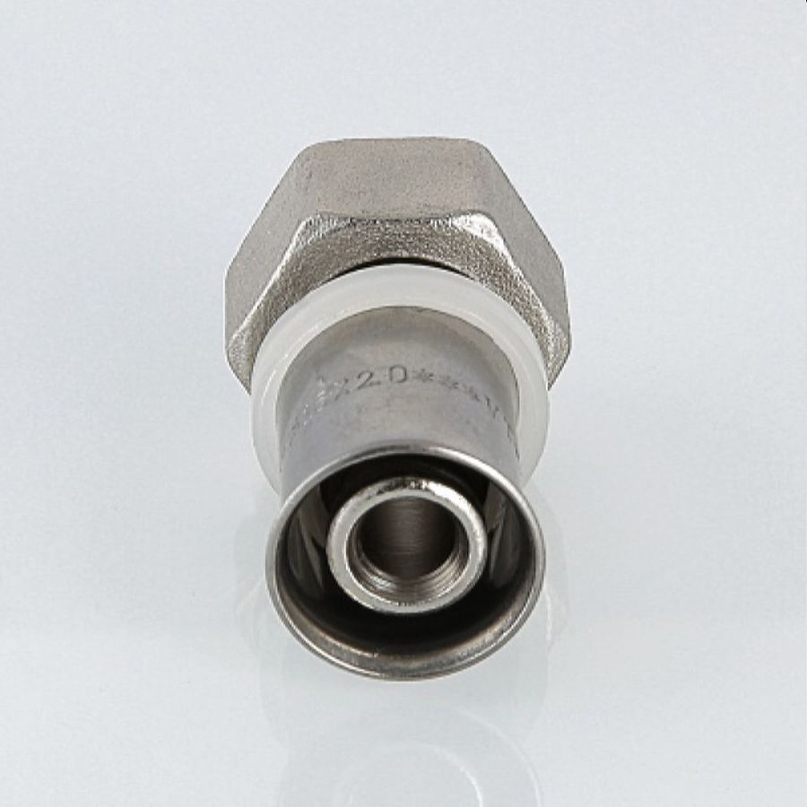 Соединитель латунь никелированный VALTEC VTc.712.N 1/2" х 20 мм, превью