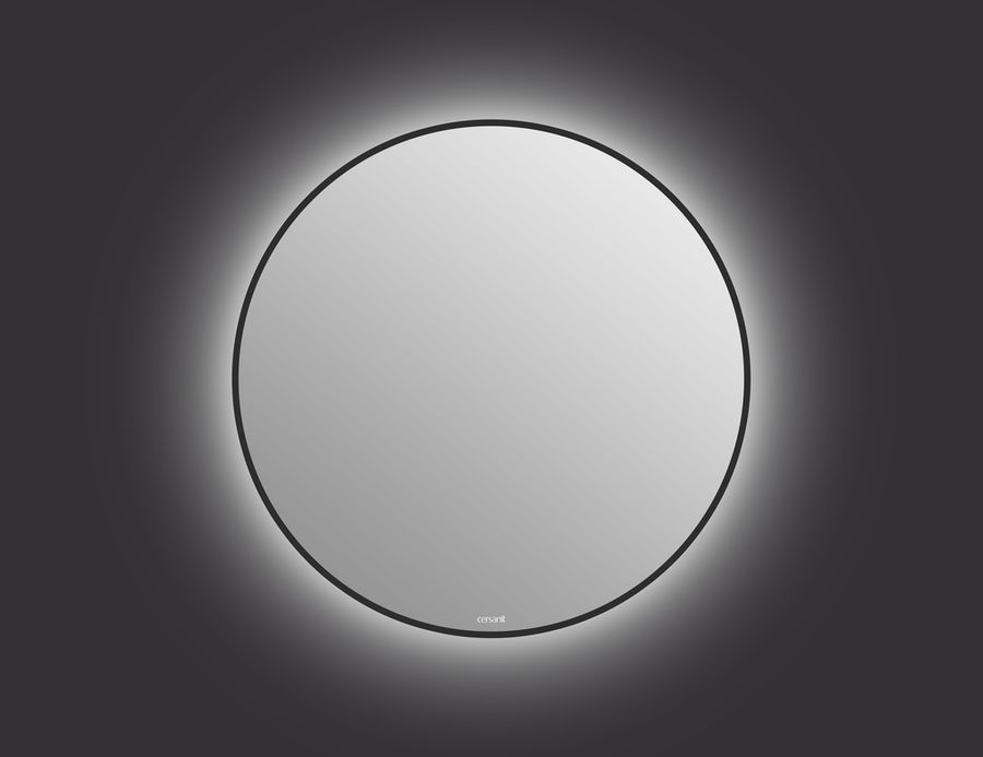 Зеркало ECLIPSE smart 80x80 с подсветкой круглое черная рамка, превью