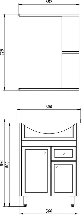 Раковина мебельная SANTEK Балтика 60 1.WH11.0.246 60 см белая, превью