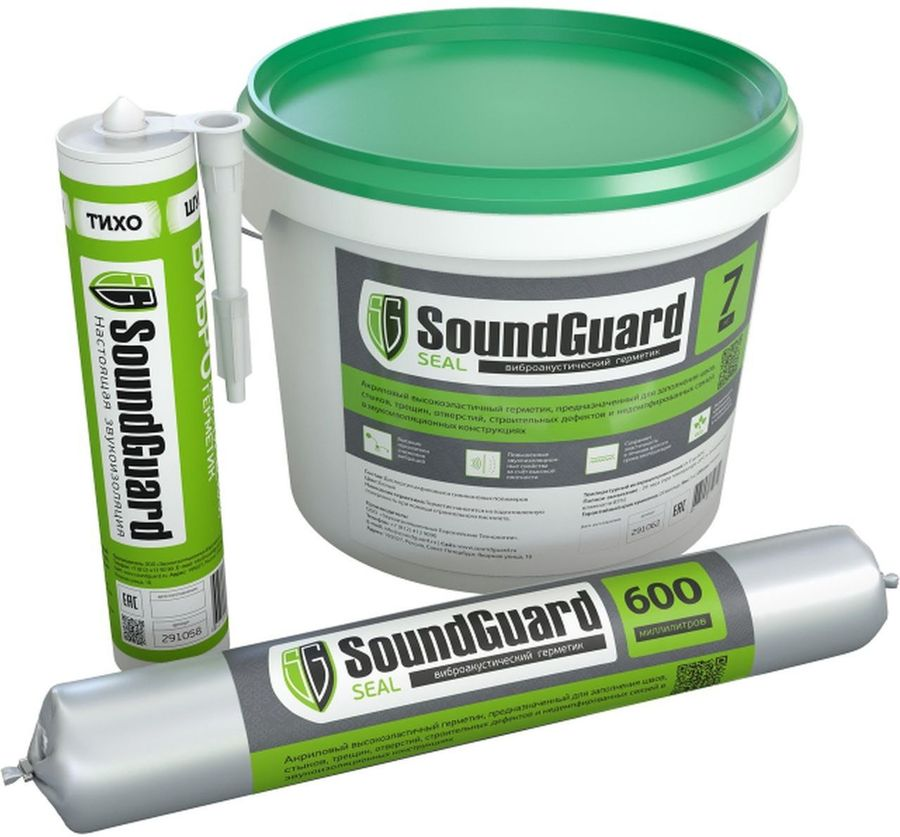 Герметик акриловый герметизация SoundGuard белый 7 кг, предпросмотр