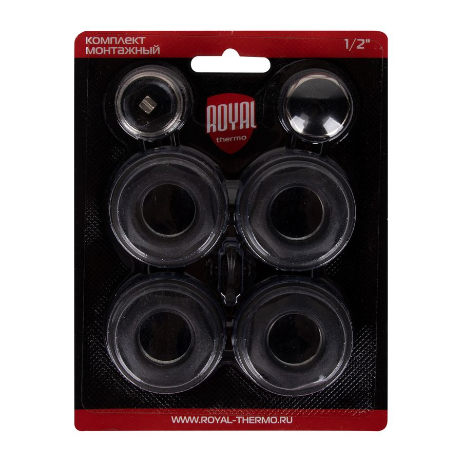 Комплект монтажный Royal Thermo 1”х 1/2" черный, превью