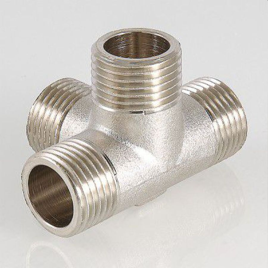 Резьбовой фитинг латунь VALTEC 1/2" крестовина двухплоскостная, превью
