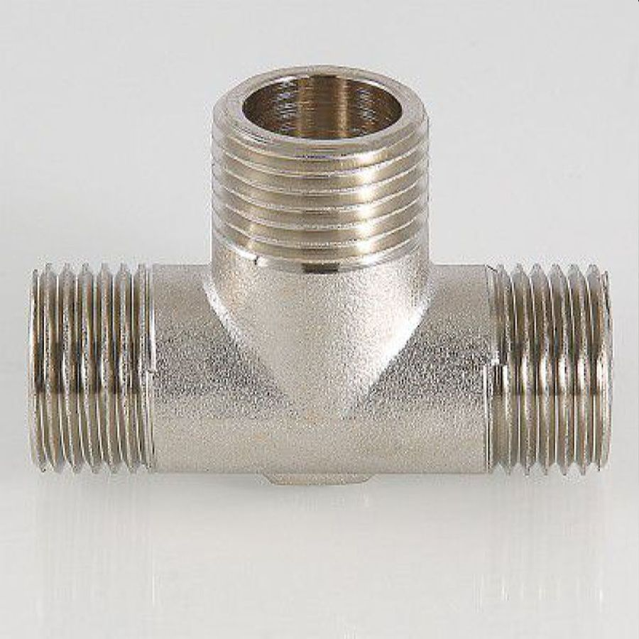 Резьбовой фитинг латунь VALTEC 1/2" крестовина двухплоскостная, предпросмотр