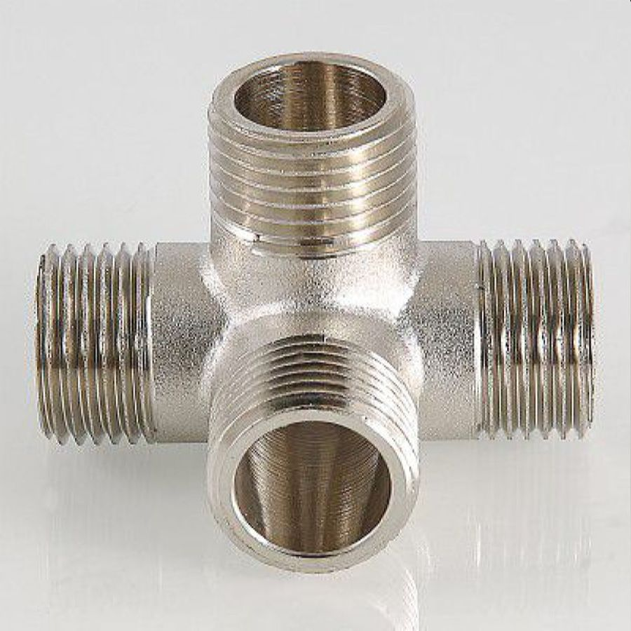 Резьбовой фитинг латунь VALTEC 1/2" крестовина двухплоскостная, превью