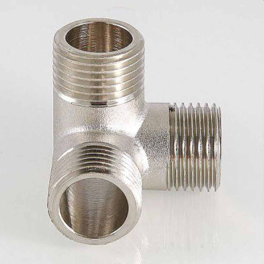 Резьбовой фитинг латунь VALTEC 1/2" крестовина двухплоскостная, предпросмотр