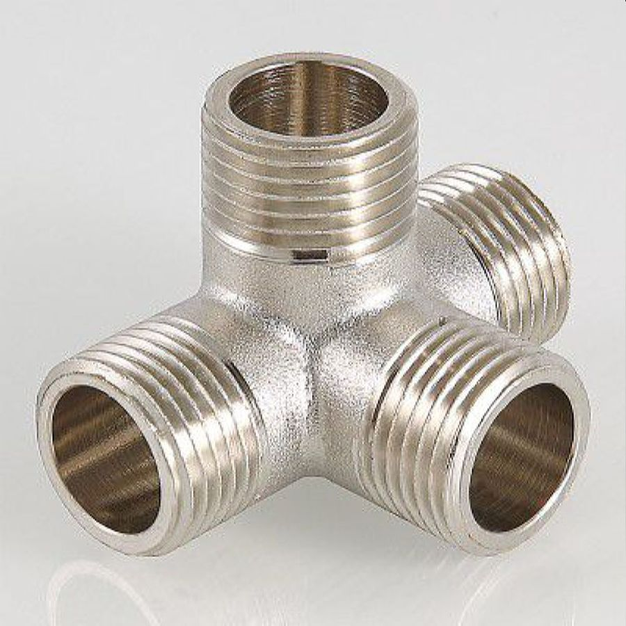 Резьбовой фитинг латунь VALTEC 1/2" крестовина двухплоскостная, превью