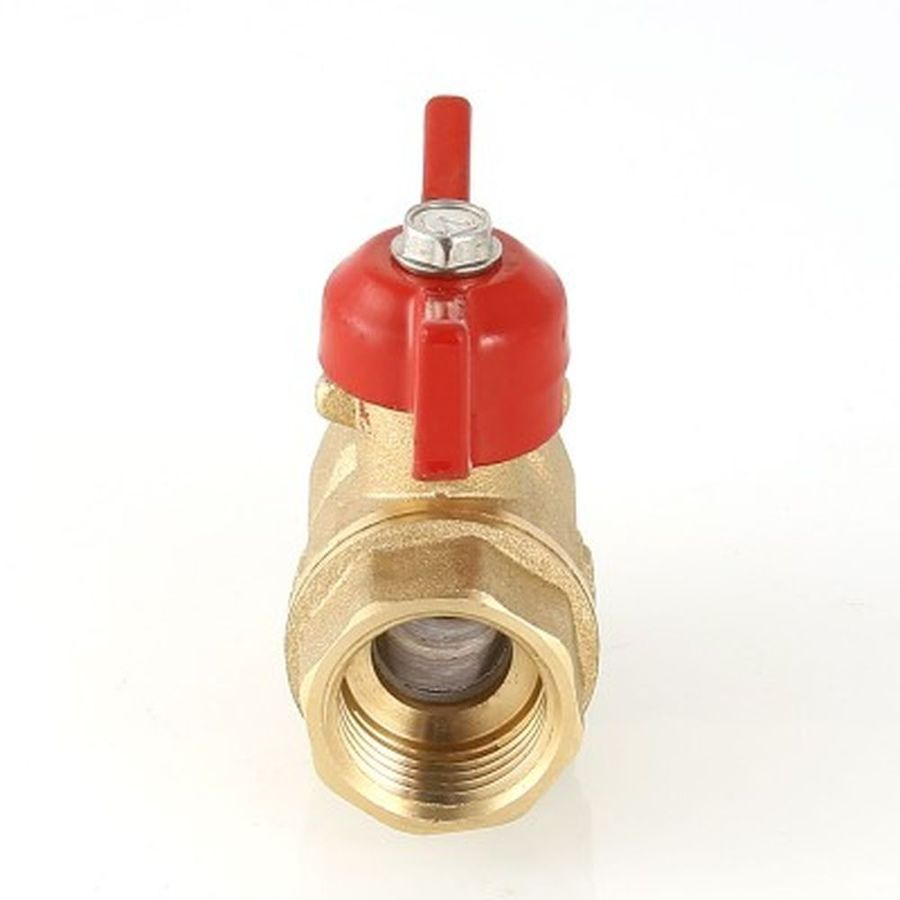 Кран шаровой латунь никелированный VALTEC СТАНДАРТ VT.122.G.05 3/4", крупный план