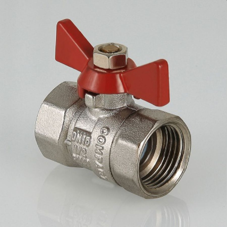 Кран шаровый латунь никелированный VALTEC COMPACT VT.092 3/4", предпросмотр