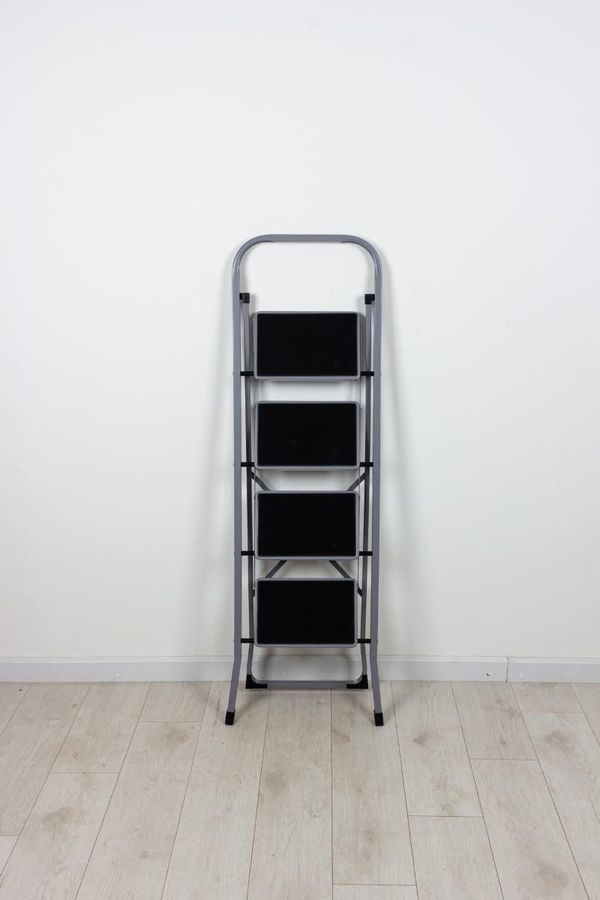 Стремянка стальная 4 ступени JOY Home Slimmy до 150 кг 122x49x4,5 см, предпросмотр
