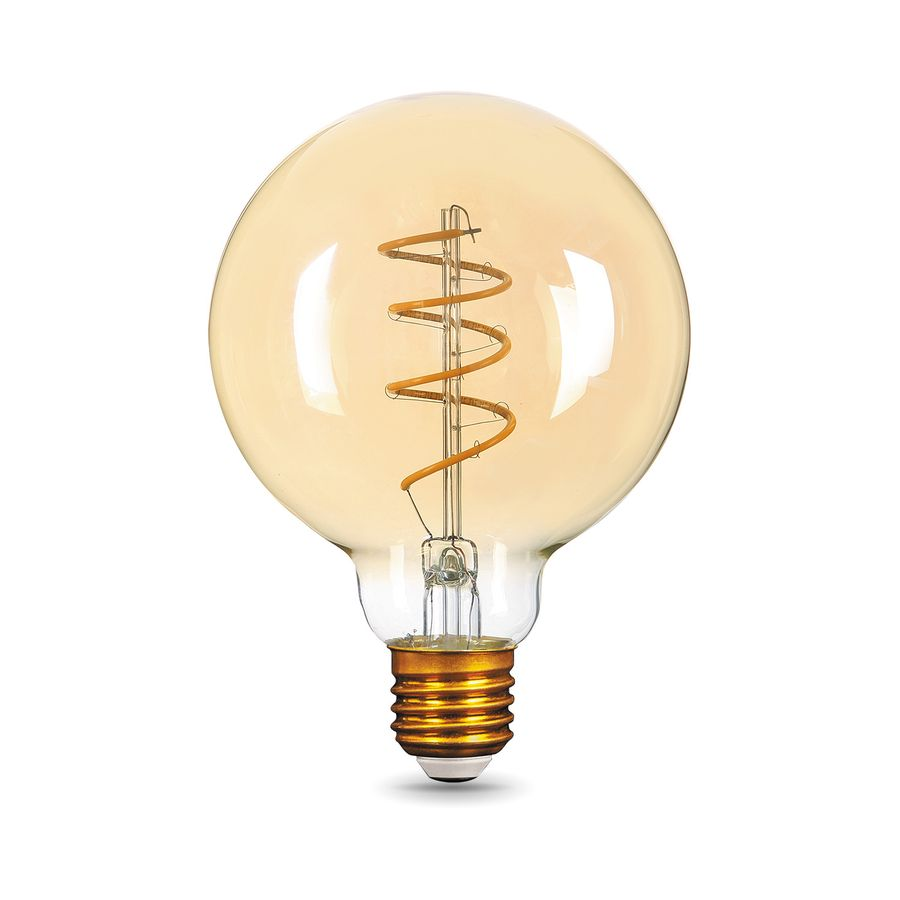 Лампа GAUSS Filament G95 6W 360lm 2400К Е27 golden flexible LED 1/20, превью