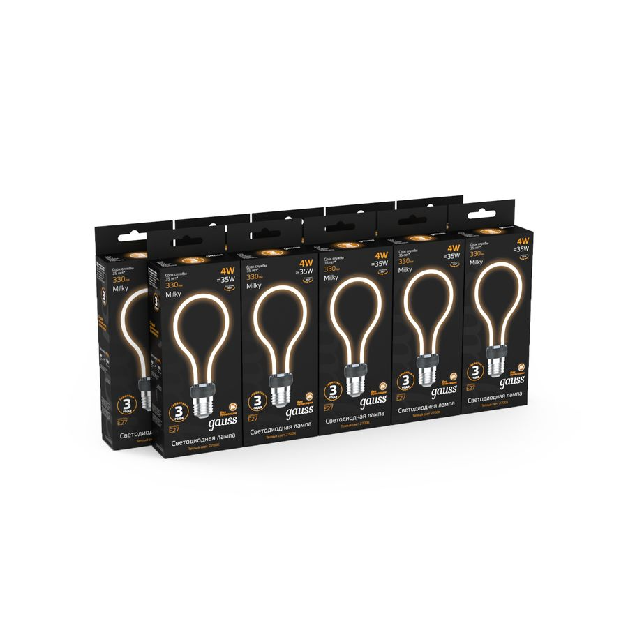 Лампа GAUSS Filament Artline А72 4w 330lm 2700к е27 milky LED 1/10/100, превью