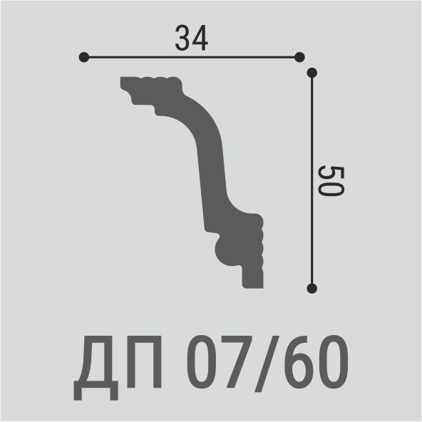 Плинтус потолочный Де-Багет Декор ДП 07/60, превью