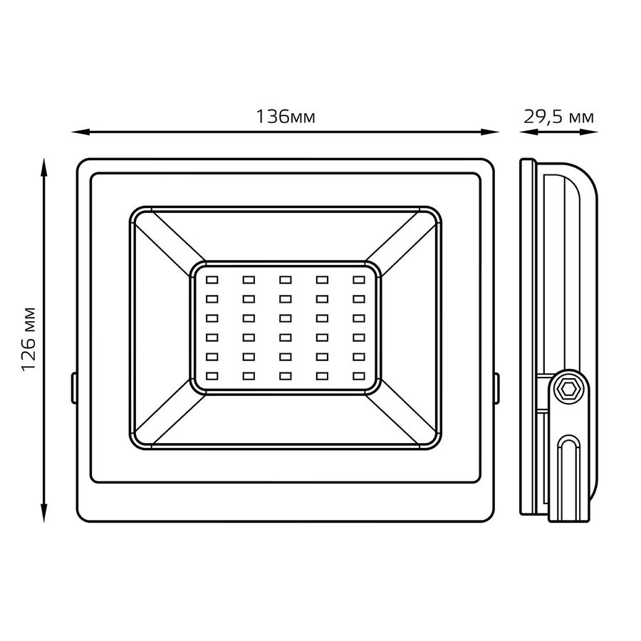 Прожектор светодиодный GAUSS Elementary G2 30W 2700lm IP65 6500К черный, предпросмотр