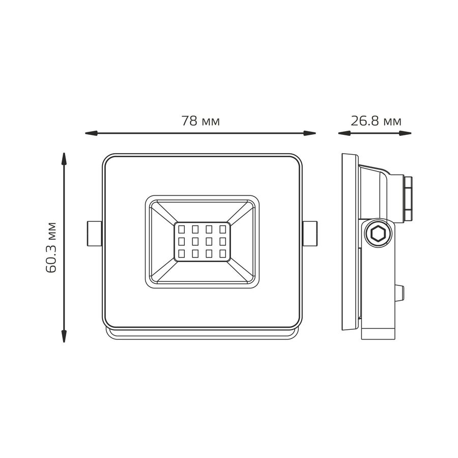 Прожектор Gauss BASIC 10W 820lm 6500K 200-240V IP65 графитовый LED, предпросмотр