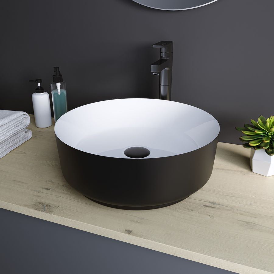 Раковина Grossman GR-4040BW (360х360х115) черно-белая, превью