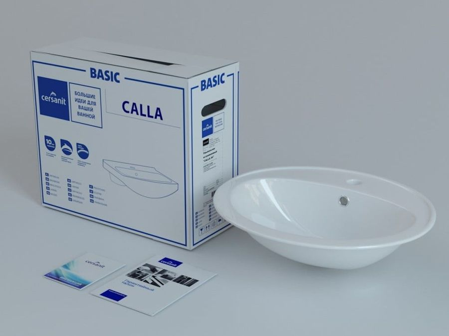 Раковина встраиваемая Cersanit Calla S-UM-CL/1-W 53,5 см, превью