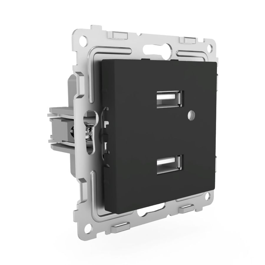 Розетка USB 2 поста TOKOV ELECTRIC PIXEL карбон, превью