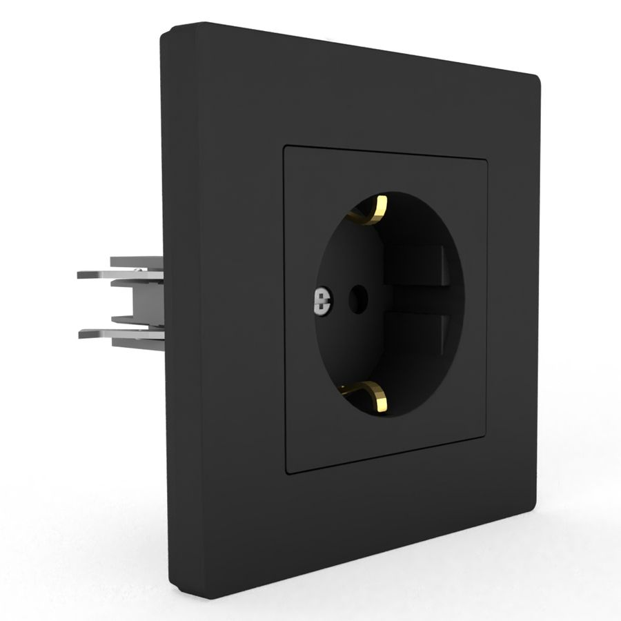 Розетка электрическая TOKOV ELECTRIC PIXEL 1792326 карбон, превью