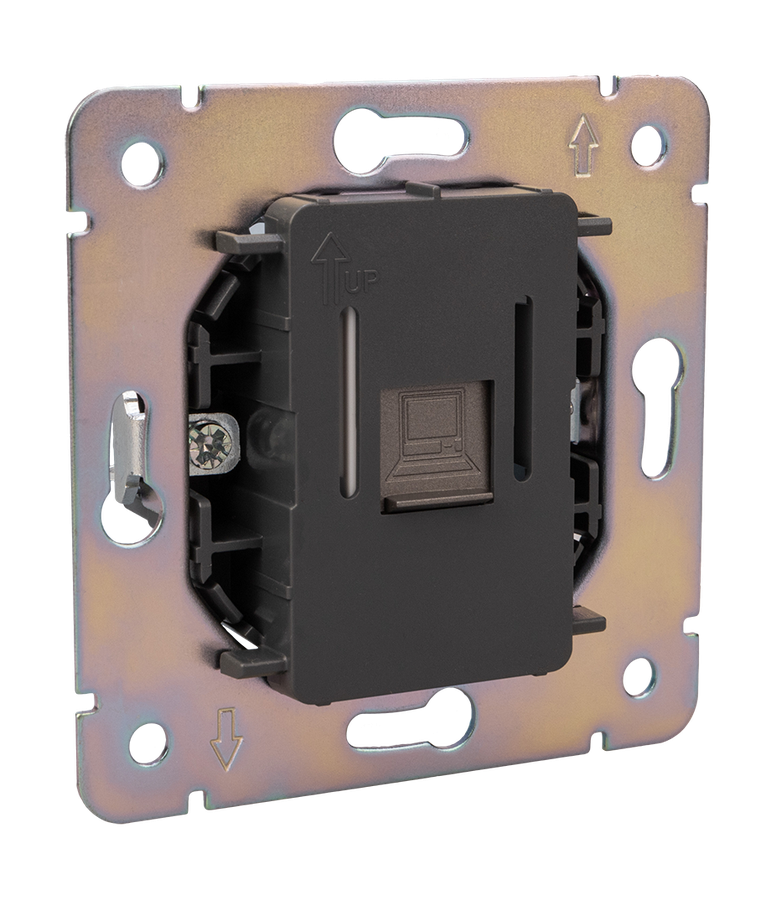 Розетка RJ-45 1 пост Kranz Round титан, предпросмотр