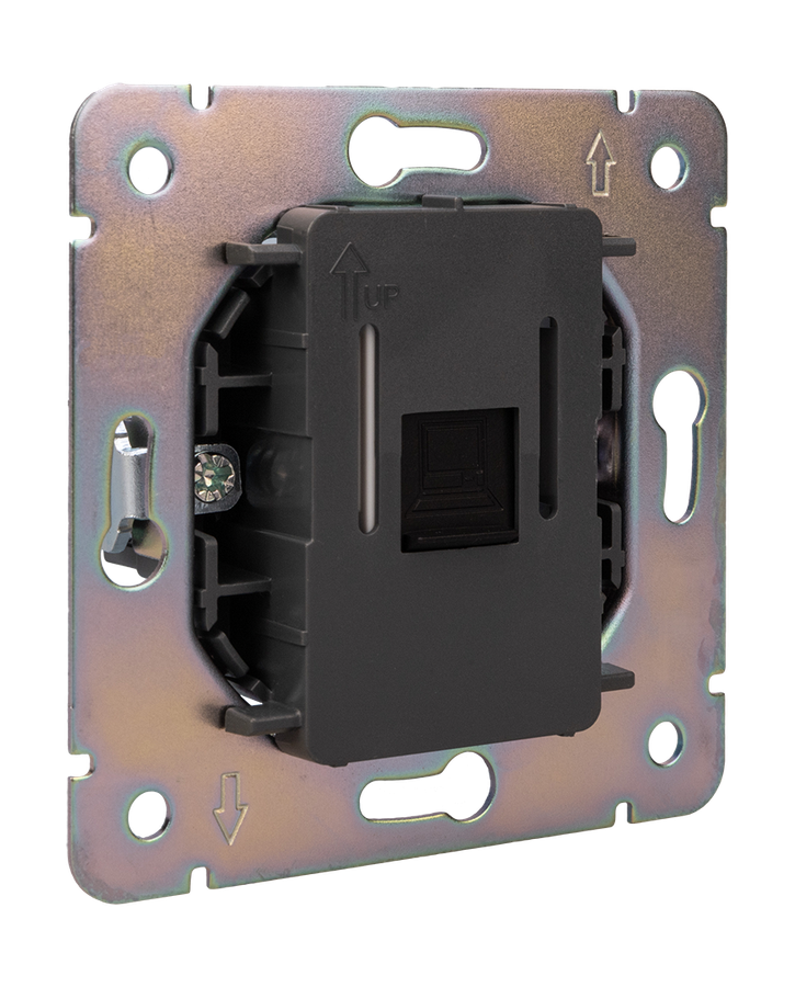 Розетка RJ-45 1 пост Kranz Round оникс, предпросмотр