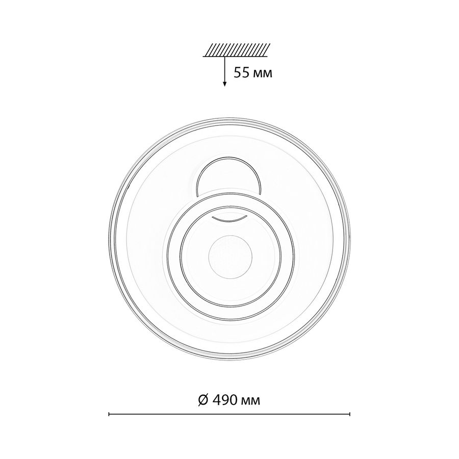 Светильник Lumion Piko Gemini, LED 85Вт, 3000-6500K, D490, IP20, пульт ДУ, металл/акрил, Белый, превью