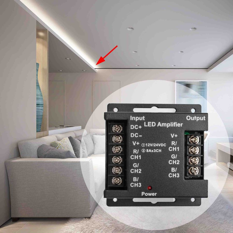 Усилитель для контролера светодиодной ленты Apeyron Electrics 04-04 288-576 Вт, предпросмотр