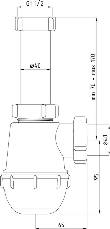 Сифон для мойки АНИ Пласт 1 1/2" 40 мм, предпросмотр
