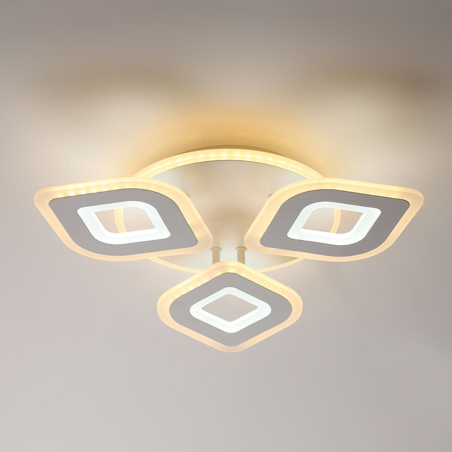 Светильник потолочный Lumion Ledio Vikki, LED 62W с подсветкой, 220V, ПДУ, белый, металл/акрил, превью