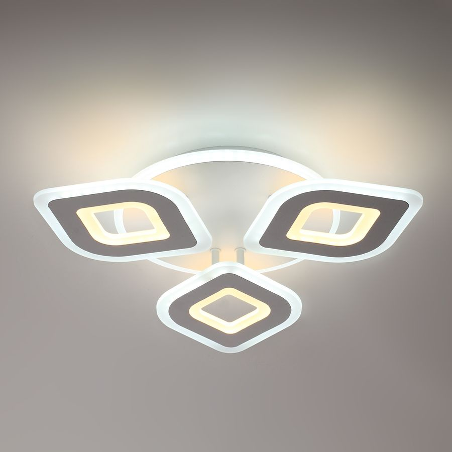 Светильник потолочный Lumion Ledio Vikki, LED 62W с подсветкой, 220V, ПДУ, белый, металл/акрил, предпросмотр