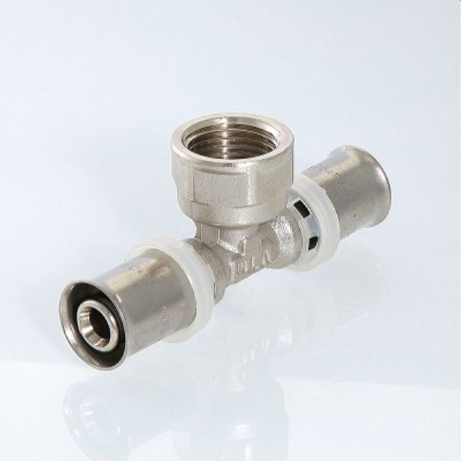 Тройник латунь никелированный VALTEC VTm.232.N 16 х 1/2" х 16 мм, предпросмотр