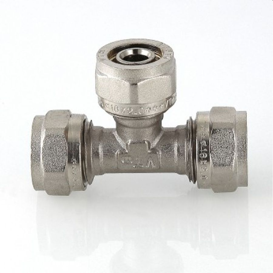 Тройник латунь никелированный VALTEC 20х20х16 мм, превью